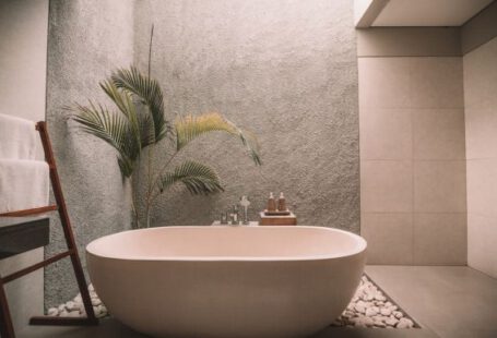 Bathroom Makeover - white ceramic bathtub