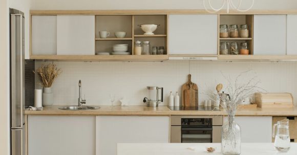 Interior Design - White Dining Table and Chairs in a Kitchen