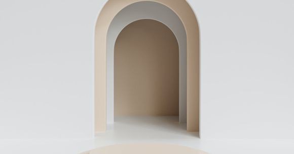 Minimalist Design - White and Brown Round Frame