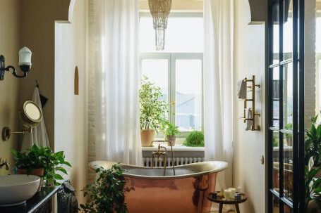Retro Home - Interior design of cozy spacious bathroom