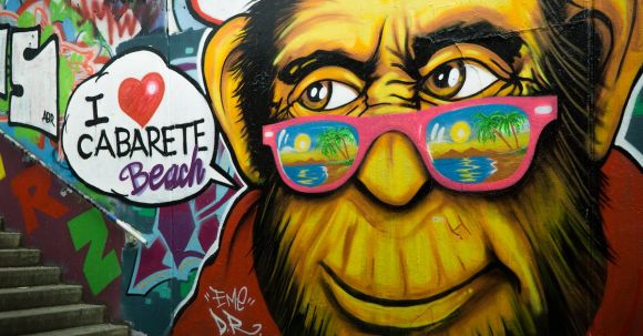 Wall Art - Gorilla Wearing Pink Sunglasses Graffiti