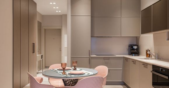 Kitchen Renovation - Contemporary kitchen interior with dining zone