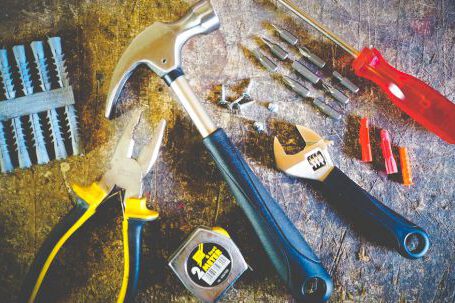 Home Repair - Tool Set on Plank