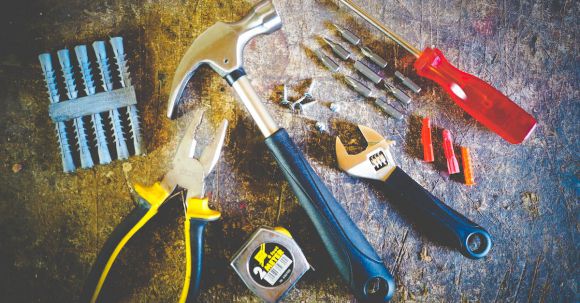 Home Repair - Tool Set on Plank